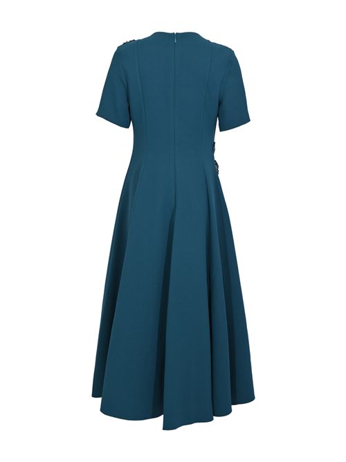 Abito longuette Luise 66707 in crepe con strass e paillettes Atlantic Blue TARIK EDIZ | 66707ATLANTIC BLUE